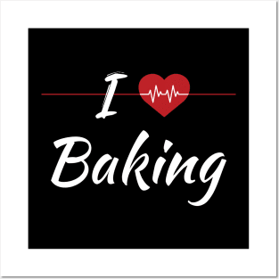 I Love Baking Cute Red Heart Posters and Art